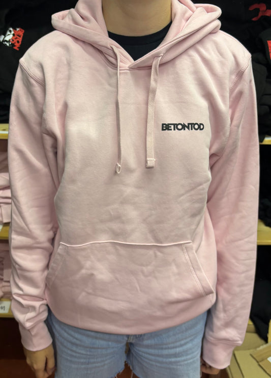 Hoodie / Pink / Logo klein - schwarz