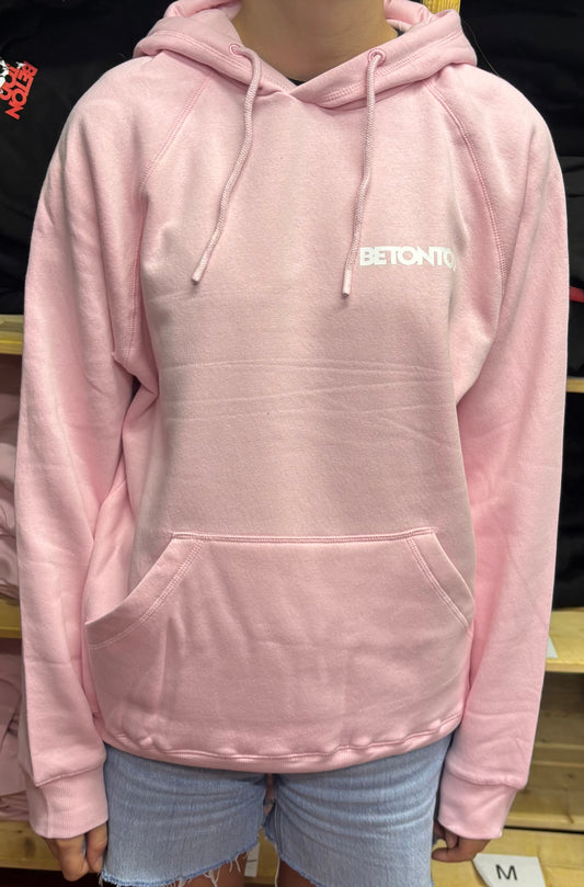 Hoodie / Pink / Logo klein - weiß